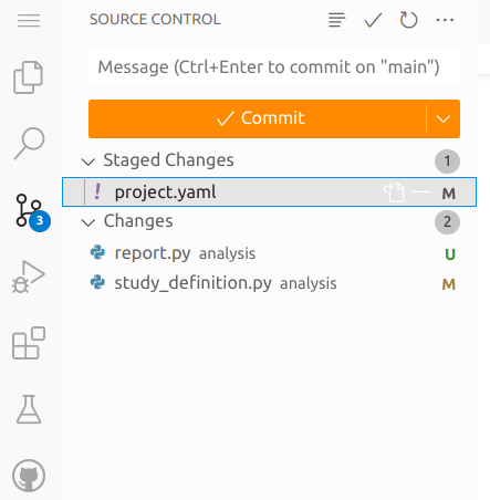 Unstaging changes in Gitpod.